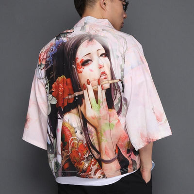 Japanese Geisha Kimono Cardigan Shirt