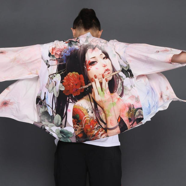 Japanese Geisha Kimono Cardigan Shirt