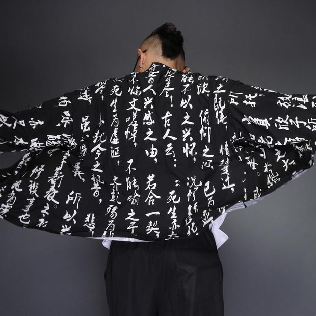 Chinese Characters Kimono Cardigan Shirt