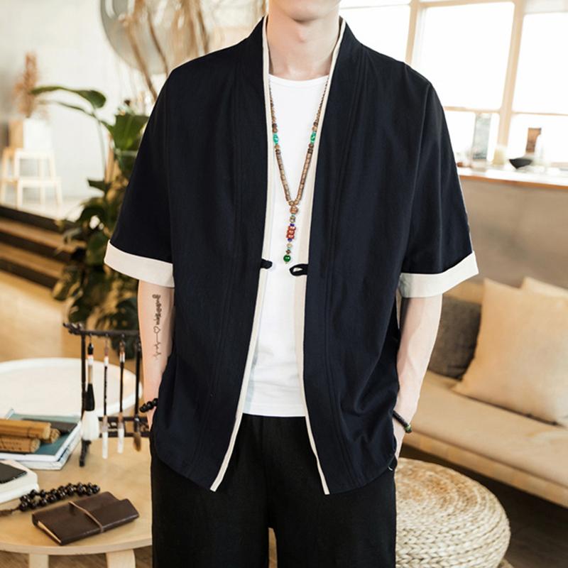 Black Short Sleeves Classic Kimono Cardigan – Kimonoshi