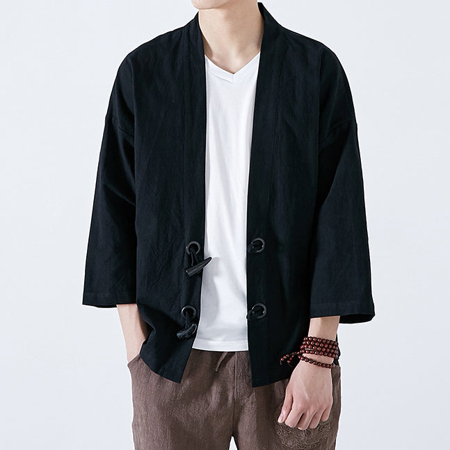 black-toggle-kimono-cardigan-