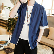 Blue Short Sleeves Classic Kimono Cardigan – Kimonoshi