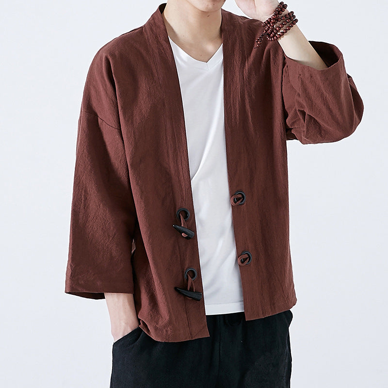 Brown Toggle Kimono Cardigan – Kimonoshi