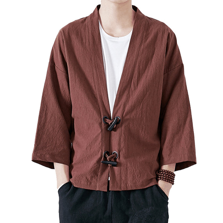Brown Toggle Kimono Cardigan