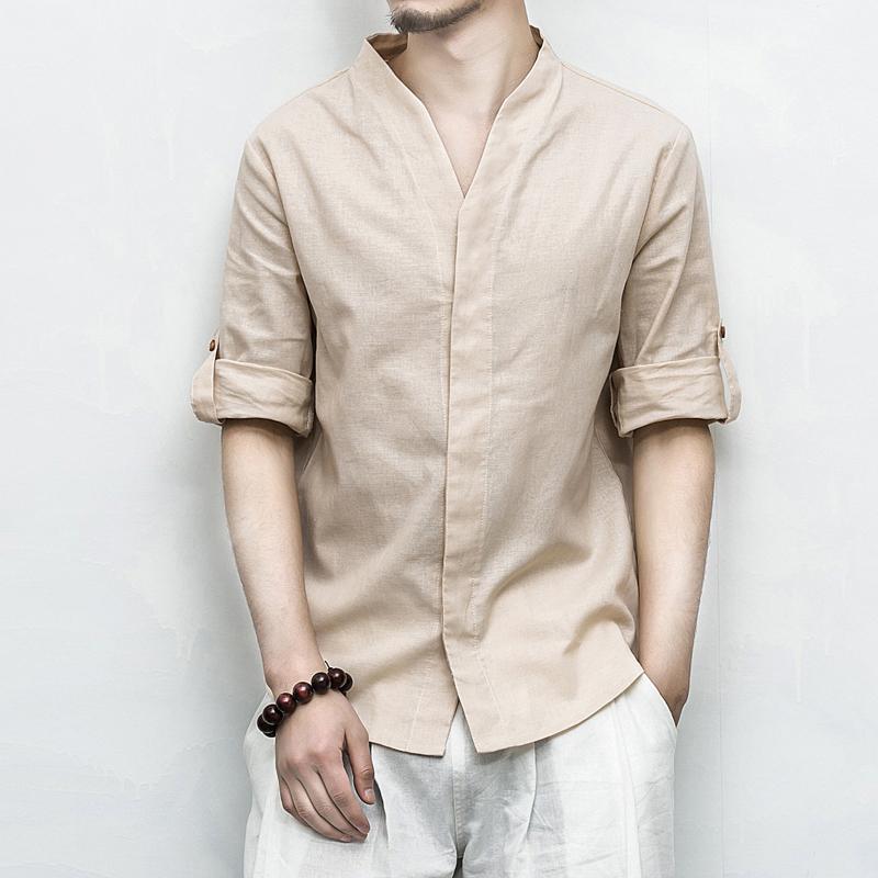 Brown V-Neck Causal Kimono Shirt (With Buttons) - Brown Brown V-Neck Causal Kimono Shirt (With Buttons) - Brown