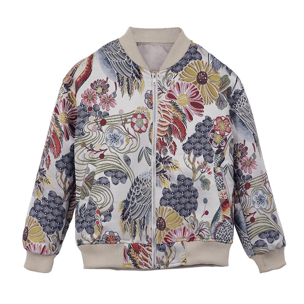 Colorful Cranes Embroidery Jacket