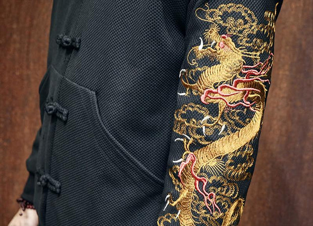 Golden Dragon Sleeve Embroidery Jacket