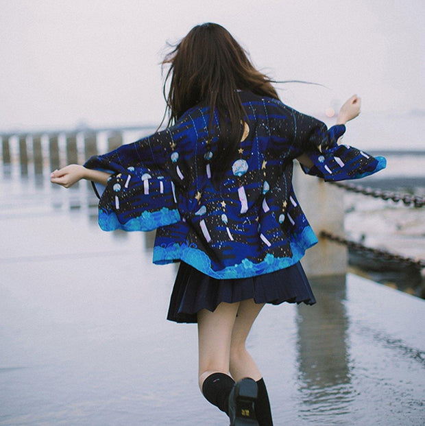 Fantasy Night Sky Haori Kimono Cardigan