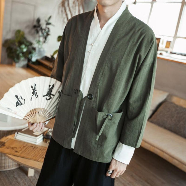 Green Classic Kimono Cardigan