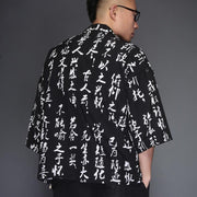 Chinese Characters Kimono Cardigan Shirt