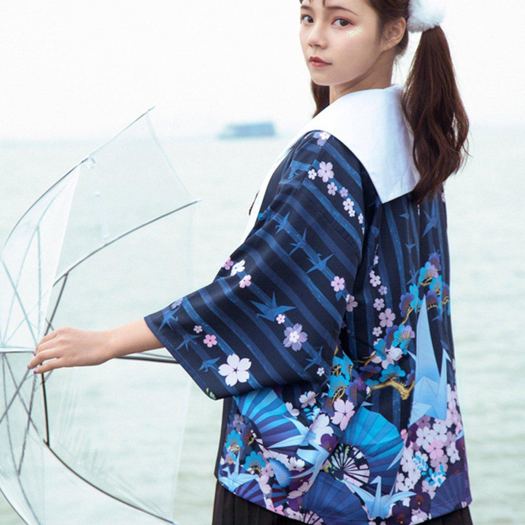 Kimono crane long cardigan best sale