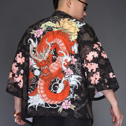 Red Dragon Kimono Cardigan Shirt