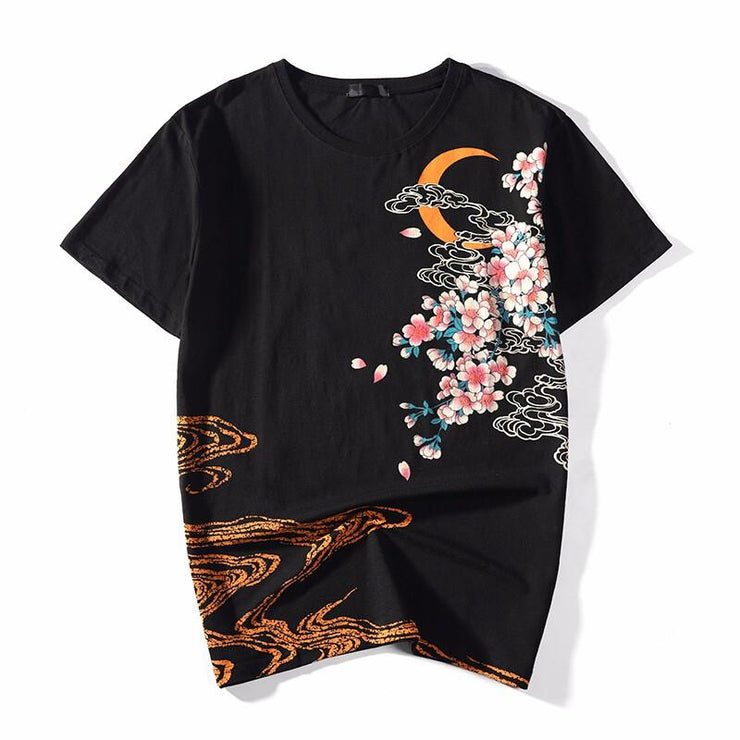 Red Koi Embroidery T-Shirt