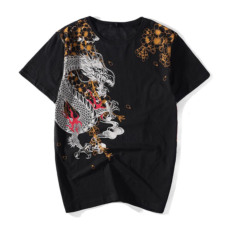 T-shirt Imprimé Dragon Shenron Japonais Avec Idéogrammes - Noir - Neuf Avec étiquettes